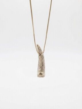 Hand Carved Natural Antler Whistle Pendant Necklace Rustic Boho Outdoor